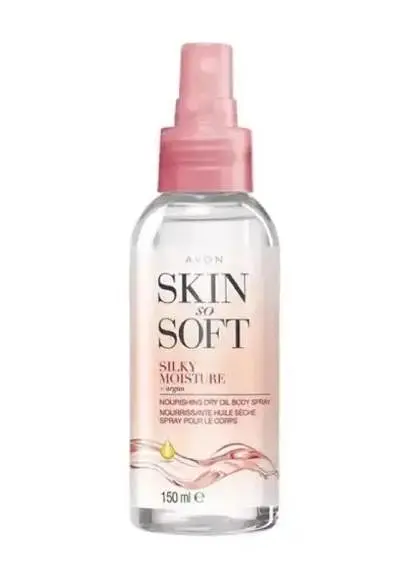 Живильний лосьйон-спрей для тіла Avon Skin so Soft з олією аргани "Ніжність шовку", 150 мл