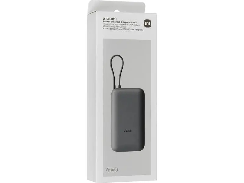 Зовнішній акумулятор (Power Bank) Xiaomi 20000mAh 22.5W Integrated Cable Dark Gray (BHR9740GL) - фото 7