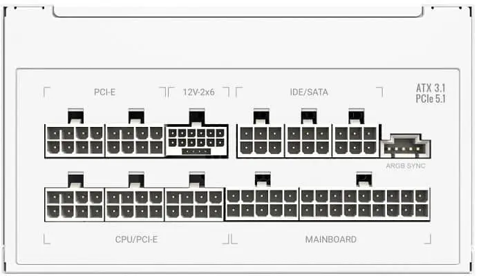 Блок питания GameMax RGB PRO 750G 750W ATX 3.1 80+ Gold White (RGB PRO 750G WH) - фото 7