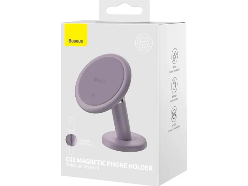 Автомобільний тримач BASEUS C01 Magnetic Phone Holder Stick-On Version Purple (SUCC000005) - фото 6