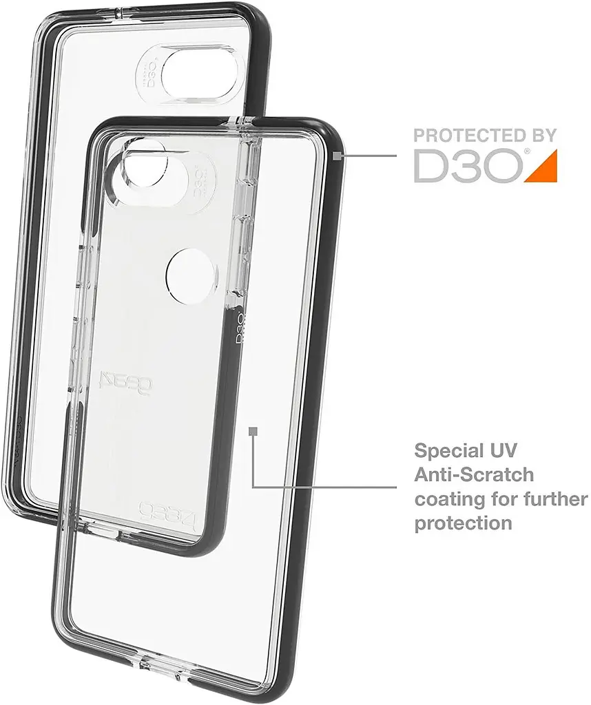 Протиударний прозорий чохол GEAR4 Piccadilly D3O з антимікробним покриттям для Google Pixel 3a XL (6") Black + Transparent - фото 3