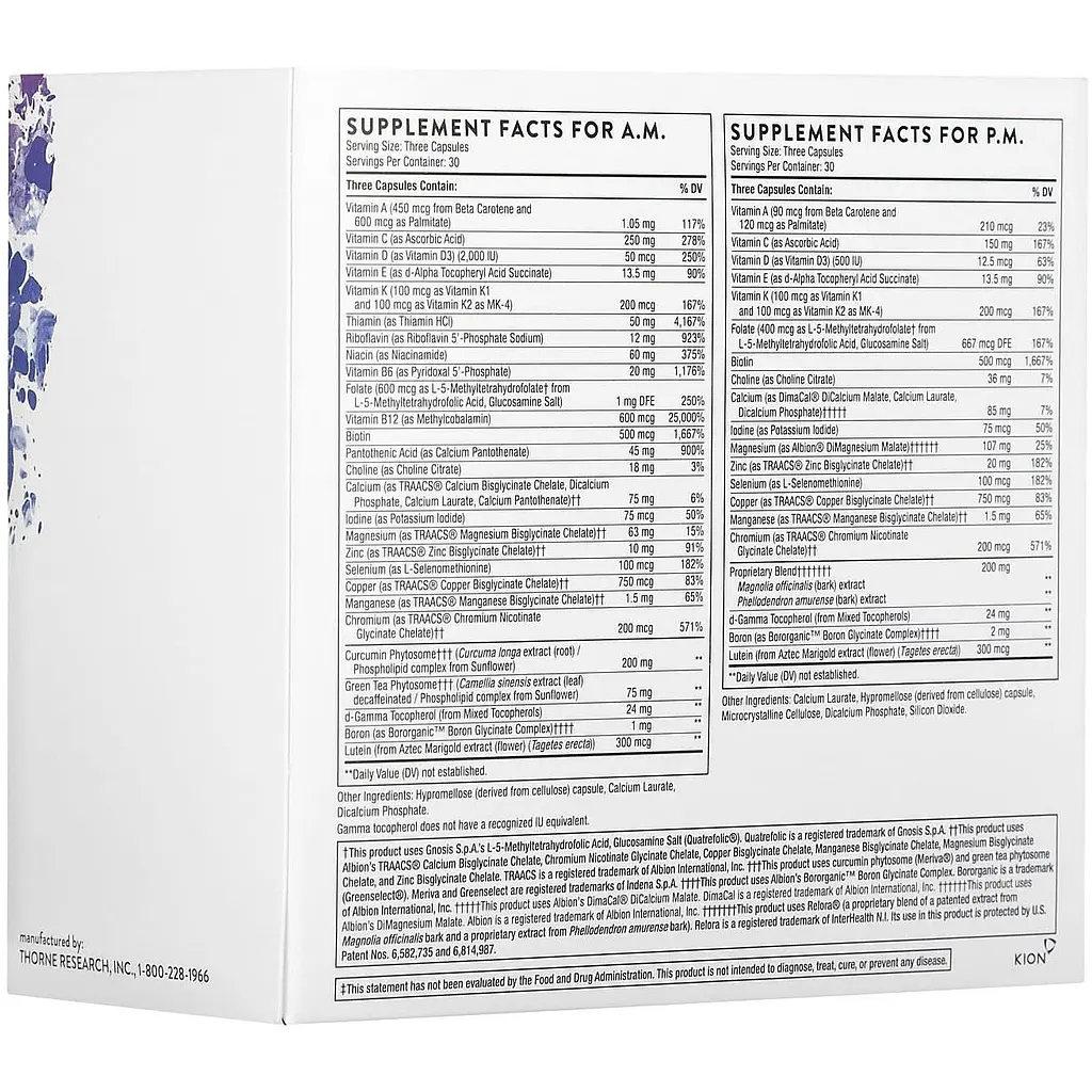 Мультивітаміни Thorne Multi-Vitamin Elite для прийому зранку та ввечері 2 флакони по 90 капсул - фото 9