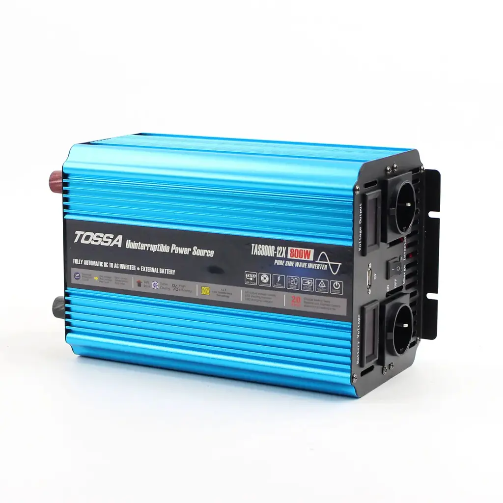 Перетворювач напруги (інвертор) Tossa 12V -220V/800W Чистий Синус З функцією Зарядки (TAS800R-12X-800W) - фото 2