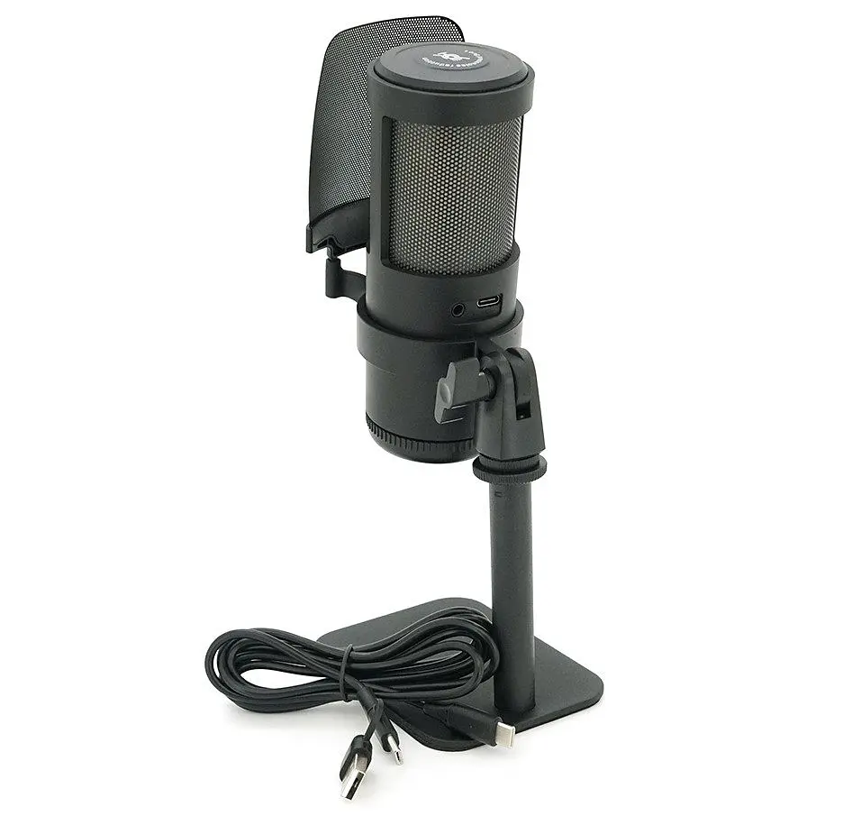 Професійний студійний конденсаторний мікрофон Jmary MCPW13 USB RGB Black - фото 2