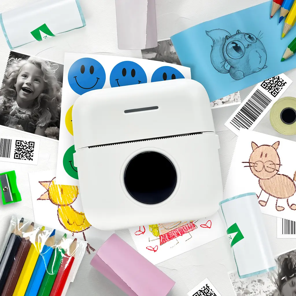 Bluetooth термопринтер JETIX Mini Printer із набором термопаперу та олівців у комплекті - фото 5
