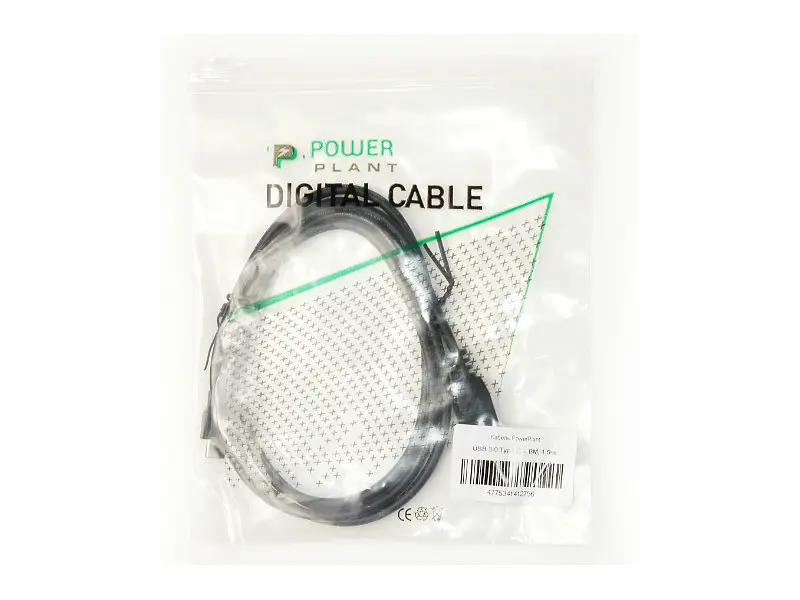 Кабель PowerPlant USB 3.0 Type-C – BM, 1.5m (KD00AS1275) - фото 3