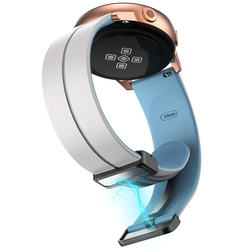 Силіконовий ремінець Classy для Smart Watch 20mm White / Blue - фото 3