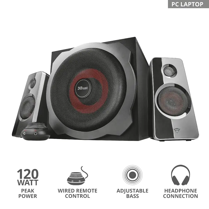Комплект акустики 2.1 Trust GXT 38 Tytan Ultimate Bass Speaker Set Black - фото 2