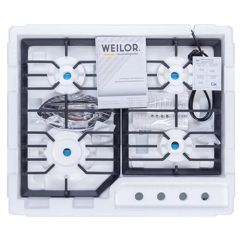 Поверхность газовая на металле WEILOR GM 624 WH - фото 12