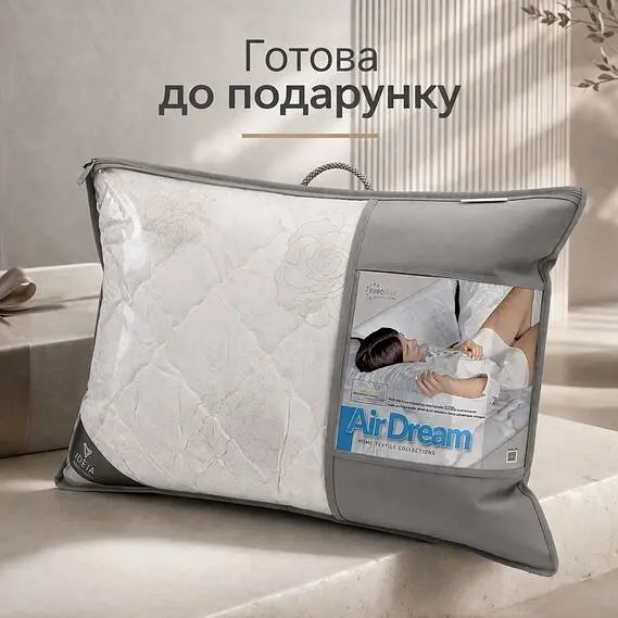 Подушка Ideia Air Dream Classic антиалергенна, на блискавці, троянди 50х70 см (8-11754*001) - фото 3
