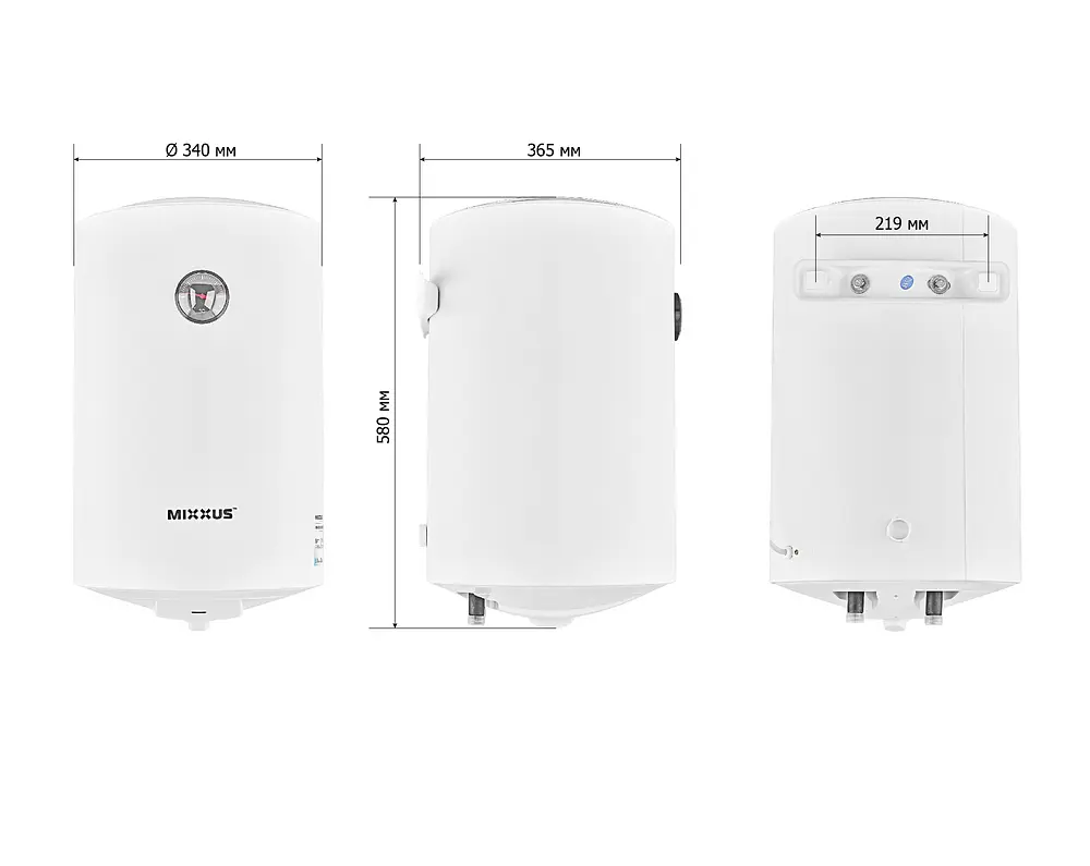 Водонагреватель "Цилиндр" Mixxus EWH-07030 Round WET накопительный 30 л мокрый тэн 1,5 kW WH0600 - фото 2