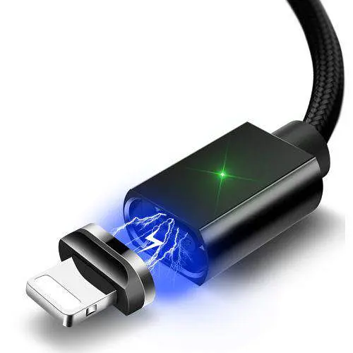 Магнітний кабель чорний ESSAGER Lightning 2метра