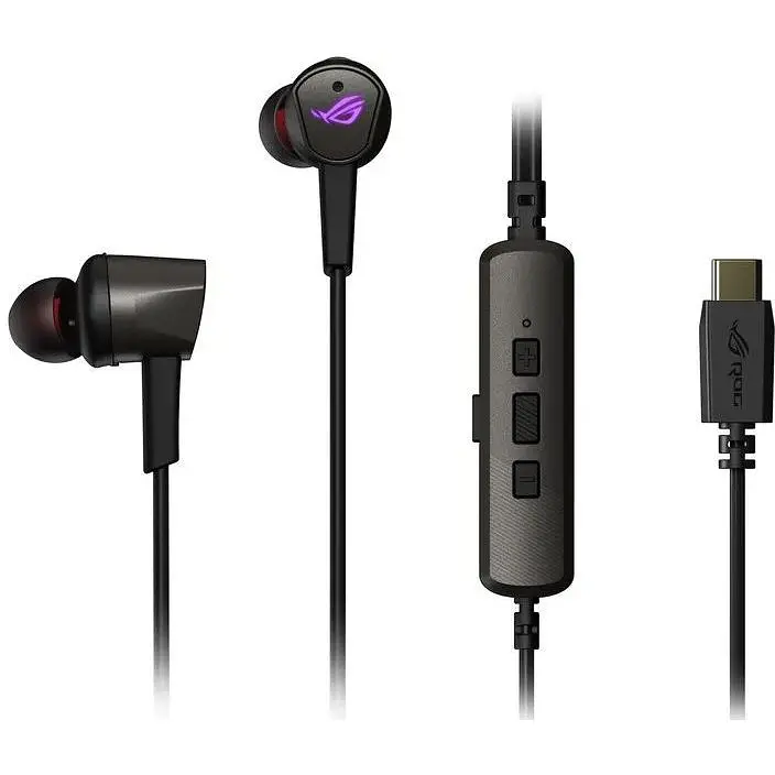 Навушники Asus геймерські дротові ROG cetra II USB-C гарнітура (90YH02S0-B2UA00) чорна