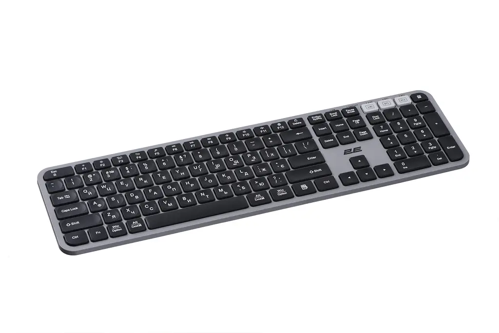 Комплект бездротова клавіатура та миша 2E MK-440 Grey-Black WL/BT, EN/UK - фото 3