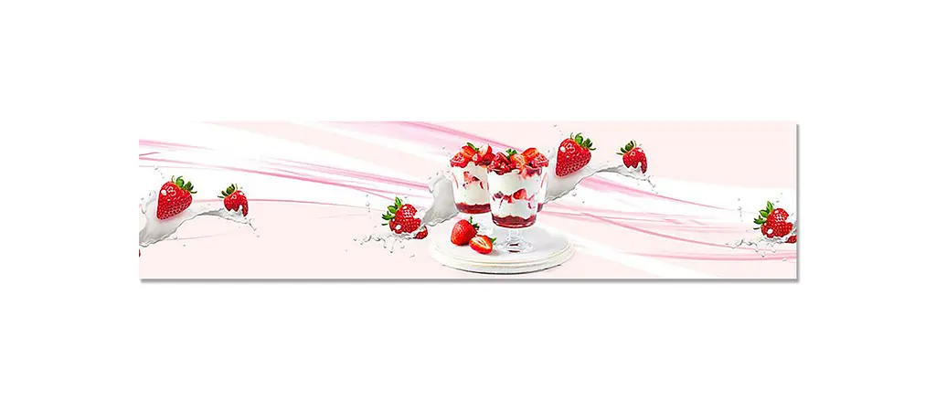 Кухонний фартух Happy Pocket Полуничний десерт вінілова наклейка для кухні ПВХ солодощі Червоний Z181361 - фото 7