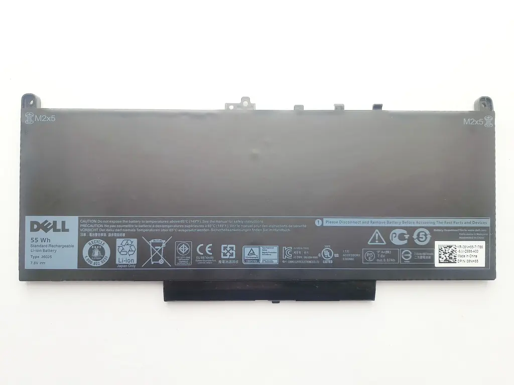 Акумулятор для ноутбука Dell Latitude E7470 J60J5, 6874 mAh (55Wh), 4cell, 7.6V, Li-ion, чорний