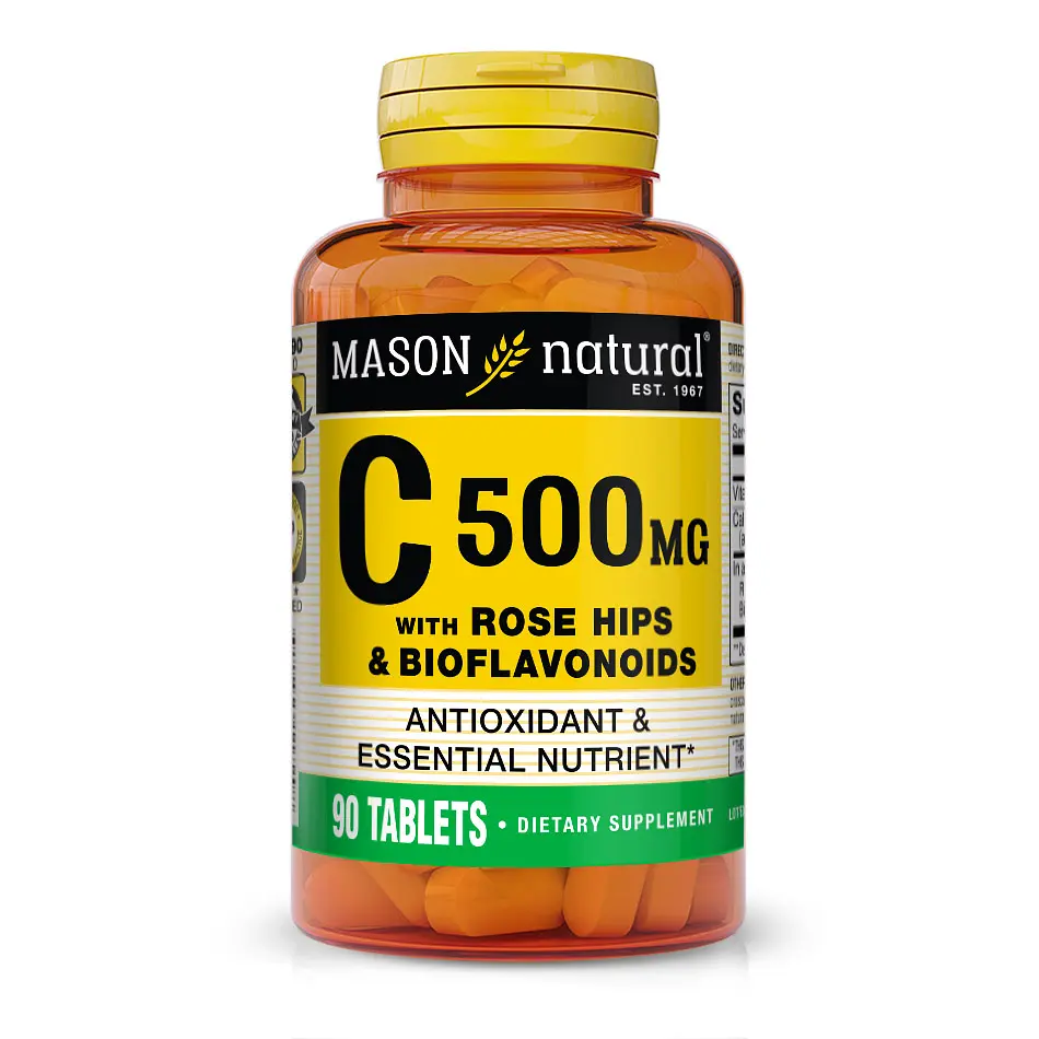 Вітаміни та мінерали Vitamin C 500 mg з Rose Hips and Bioflavonoids Complex, 90 таблеток Mason Natural vit0004500 - фото 2