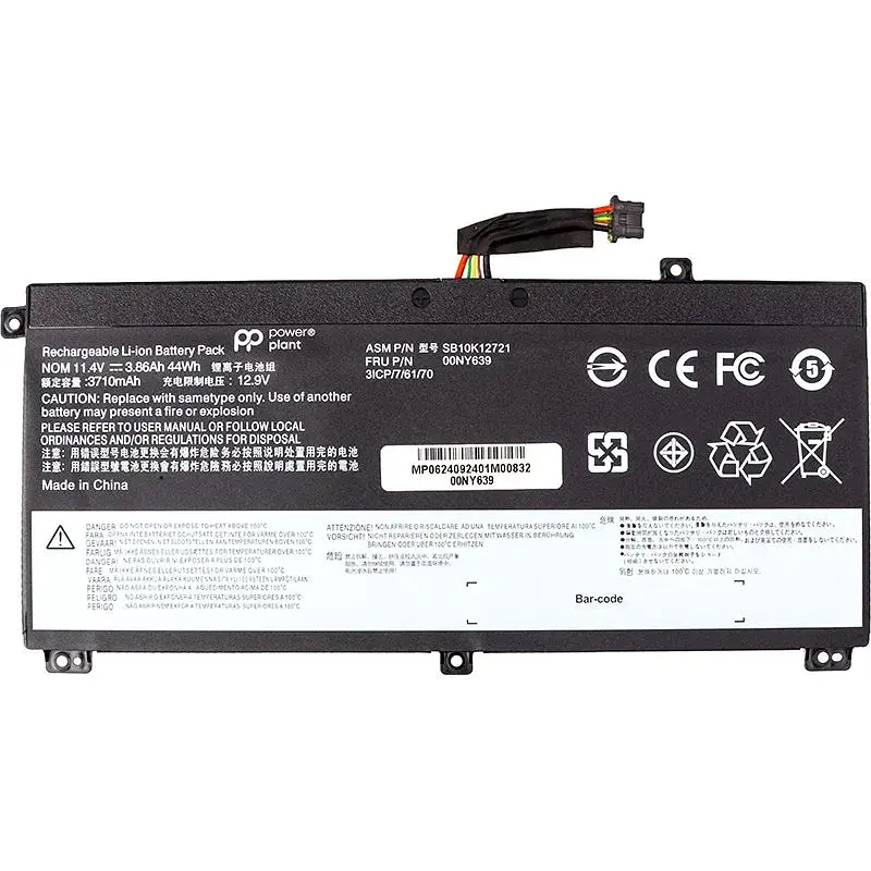 Аккумулятор PowerPlant для ноутбуков LENOVO ThinkPad T550 (00NY639) 11.1V 3860mAh - фото 2
