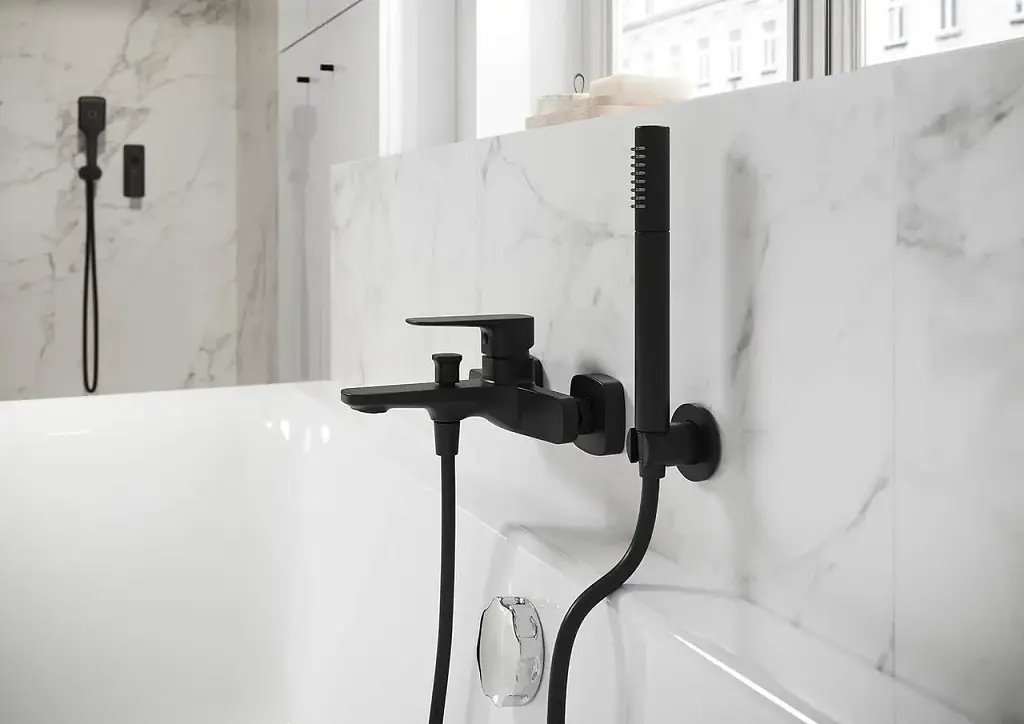 Змішувач для ванни та душу Cersanit Larga S951-376 одноважільний Чорний 30412 - фото 4