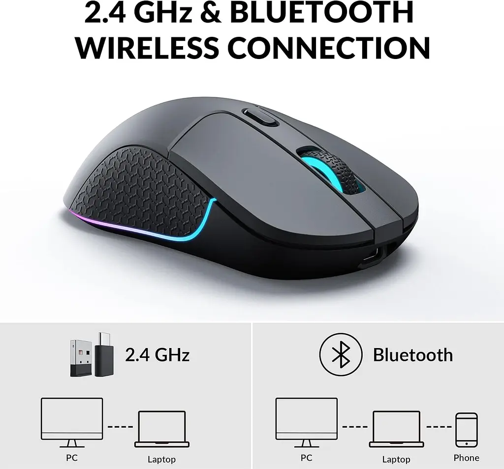 Keychron Миша M3 BT/WL/USB-A/USB-C, чорний - фото 5