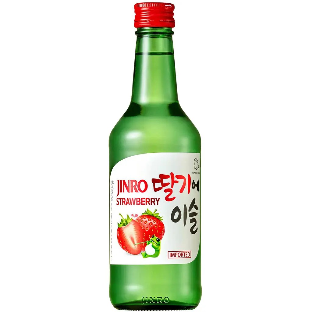 Упаковка соджу Jinro Strawberry Клубника 13% 360 мл x 20 шт.