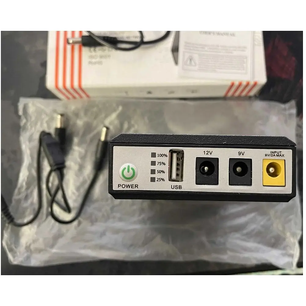 ИБП UPS DC 18W 10400mAh для роутера, терминала, камеры DCP-018W/5V/9V/12V/USB/LED Black + блок питания 9V 2A - фото 6