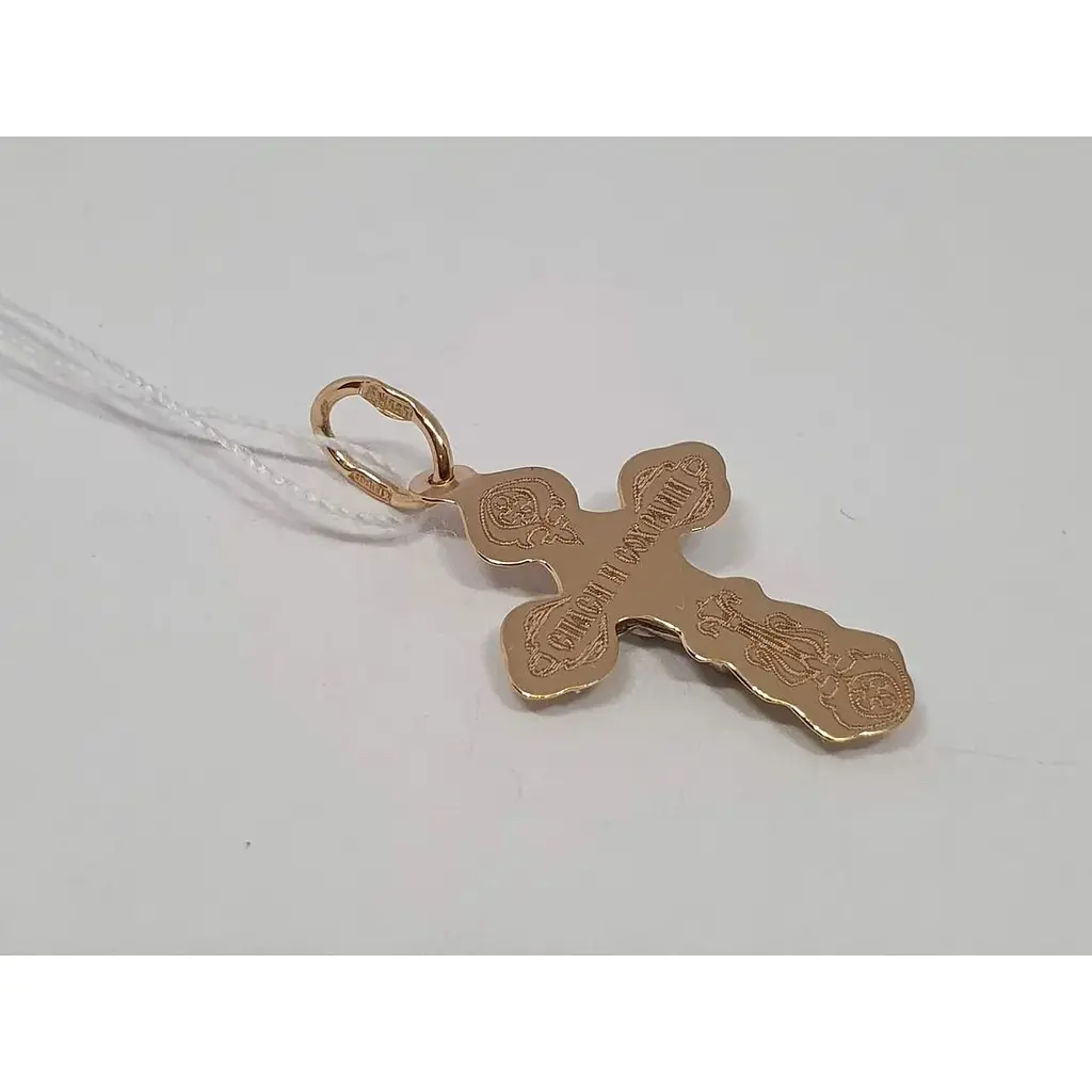 Золотий хрестик Харківська ювелірна фабрика. Розп'яття Христа. 118-АНВРР - фото 3