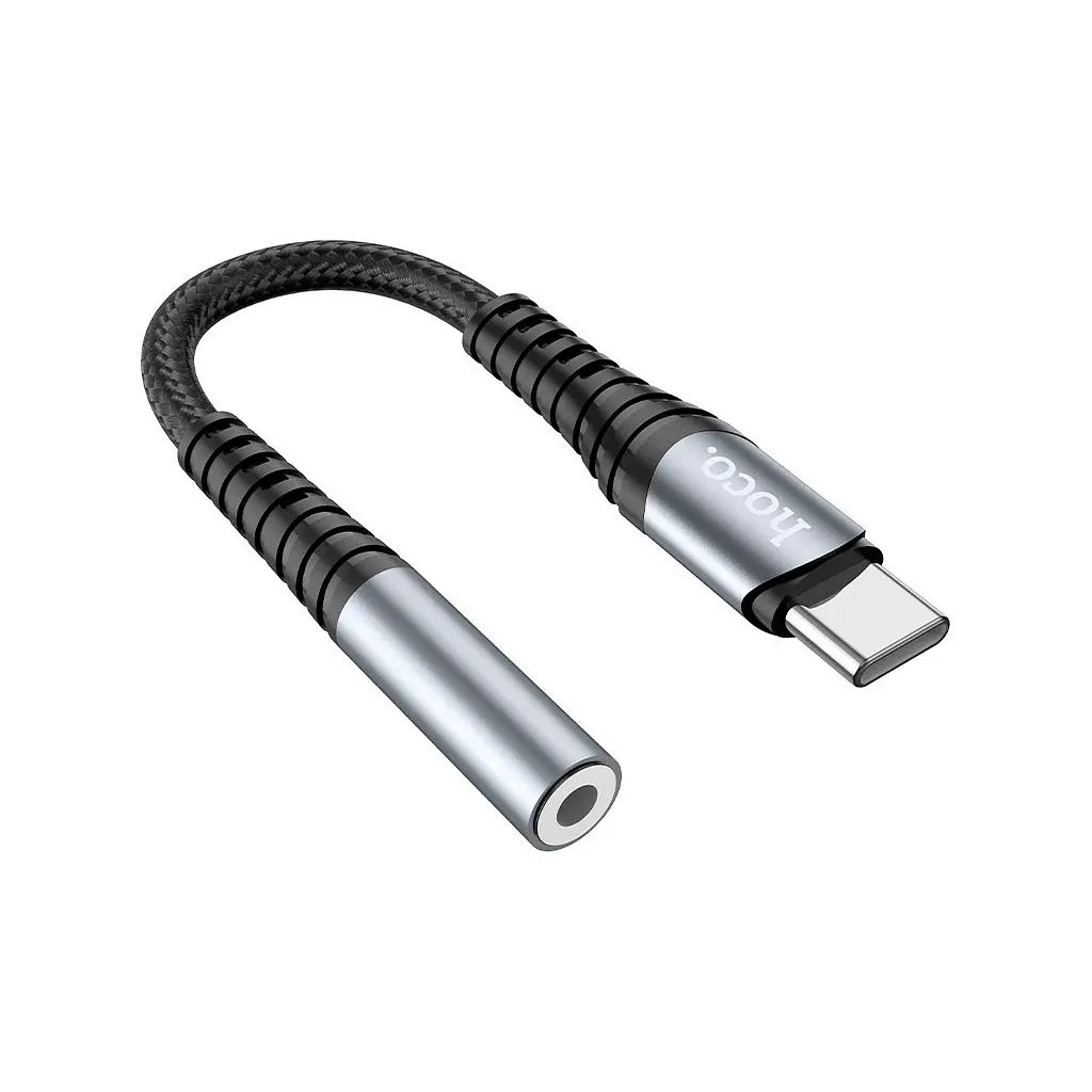 Перехідник USB-C M to 3.5mm F LS33 metal gray HOCO (6931474761163) - фото 6