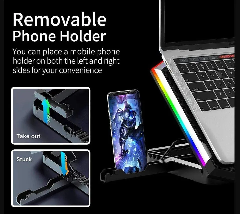 Охлаждающая подставка для ноутбука 15-17.3 дюймов Ice Coorel K9 RGB - фото 4