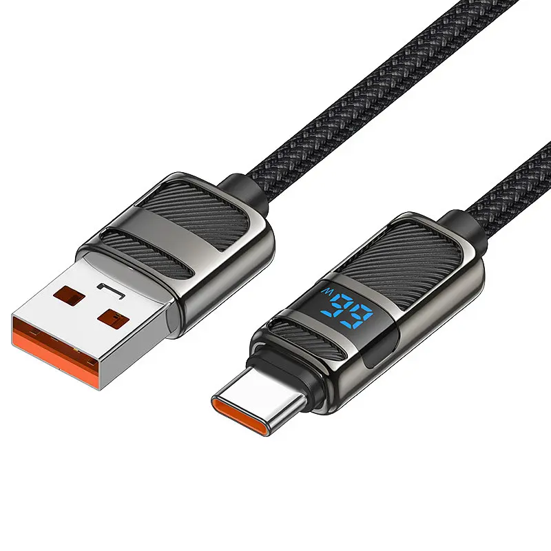 Дата кабель Hoco U137 Line with display USB to Type-C 5A/66W 1.2 м Black - фото 2