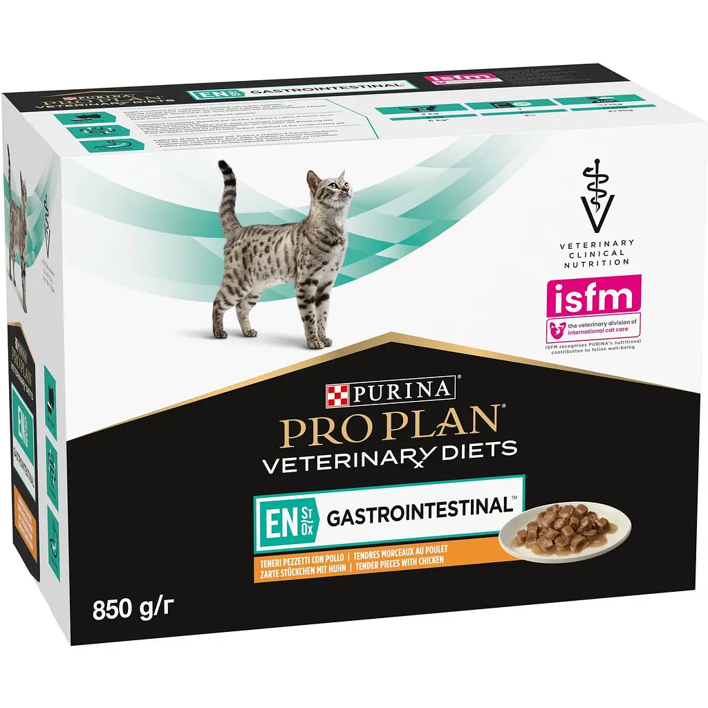 Уцінка. Вологий корм для кошенят та дорослих котів Purina Pro Plan Veterinary Diets EN Gastrointestinal з куркою 850 г (10 шт. x 85 г) (12331738)  - фото 3