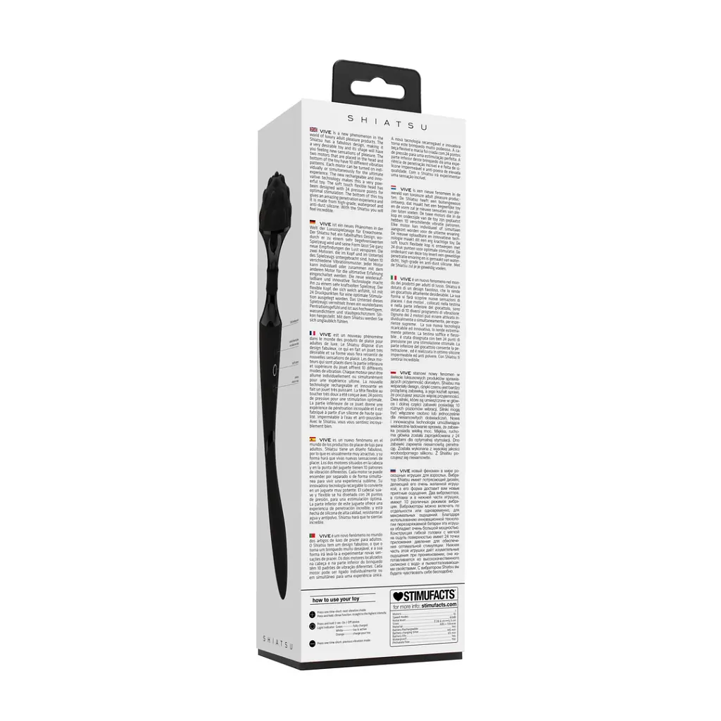 Вібромасажер Vive Shiatsu Bendable Massager Wand 28.6 см (чорний) - фото 9