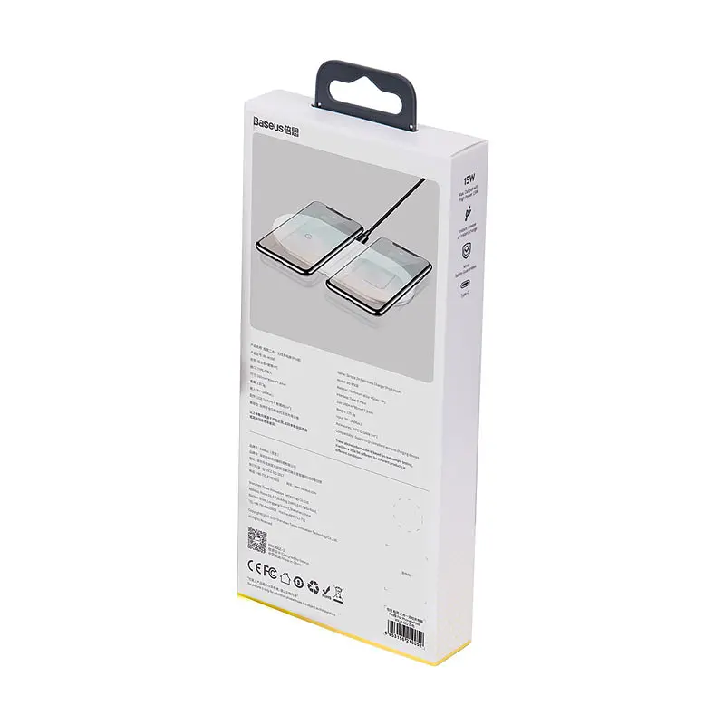 Беспроводное зарядное устройство для Baseus Simple 2 in 1 AirPods Pro Белый (WXJK-C02) - фото 8