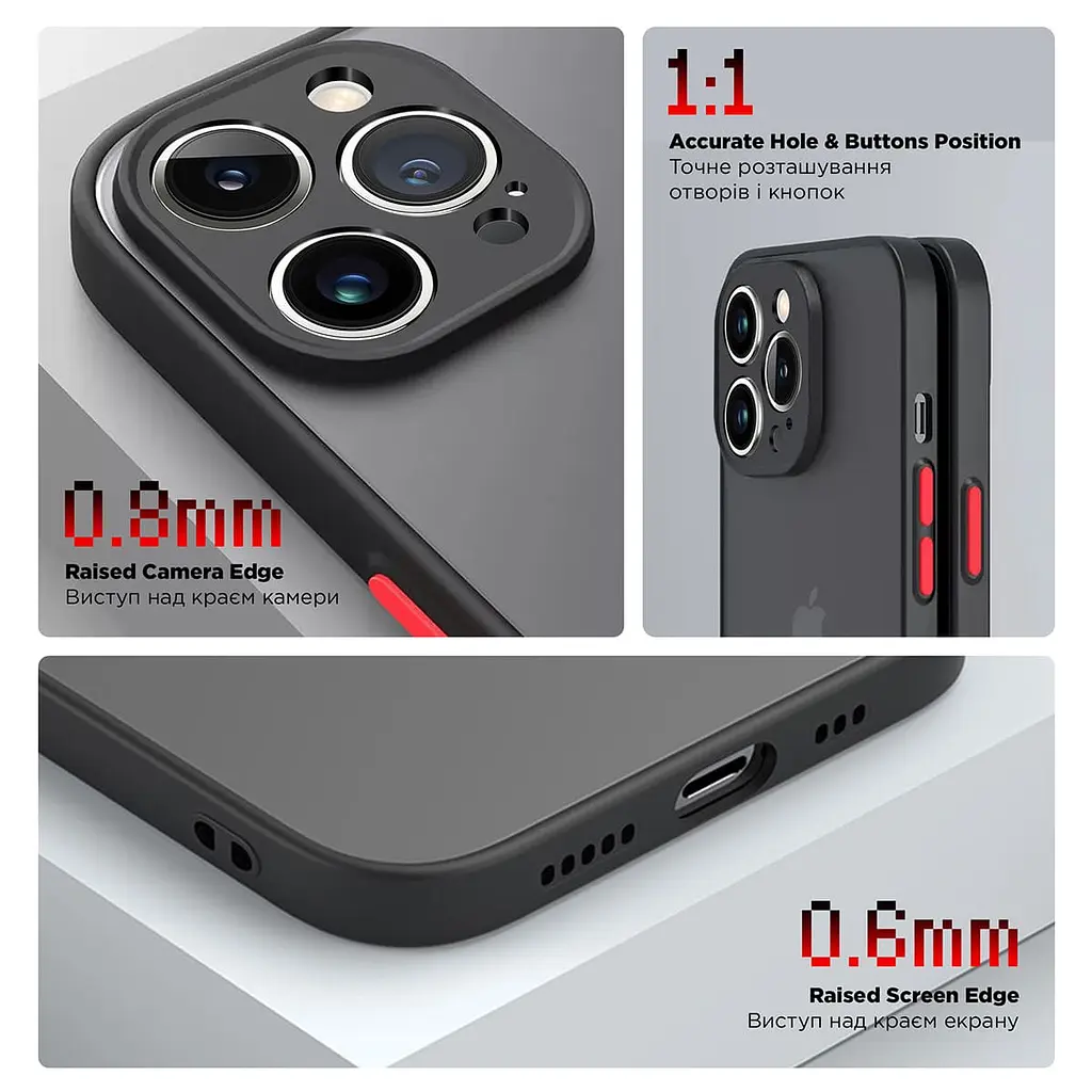 Чехол панель-накладка для Apple iPhone 14 Pro Max, Frosted Matte, черный, противоударный чехол с защитой всего корпуса, термополиуретан TPU + поликарбонат PC, ArmorStandart (ARM64476) - фото 3