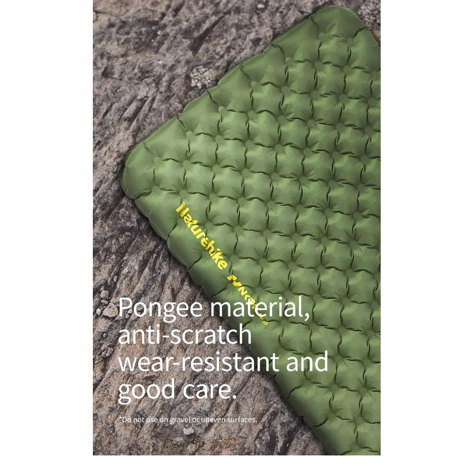 Матрас туристический надувной двухместный Naturehike CNK2450WS014, сверхлегкий, 200х132х8 см, зеленый с мешком для надува. - фото 3