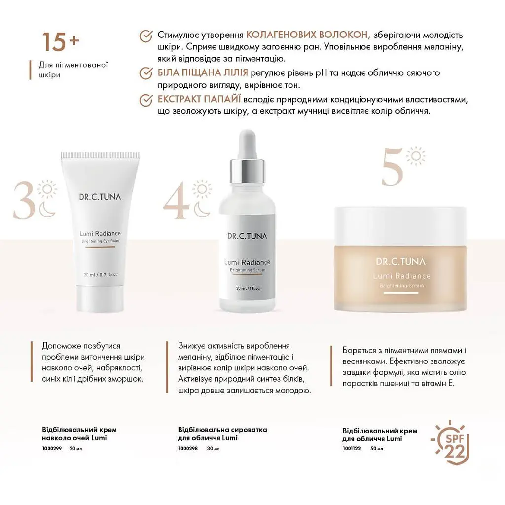 Відбілювальний крем навколо очей Farmasi Lumi Radiance Dr. C.Tuna 20 мл - фото 5