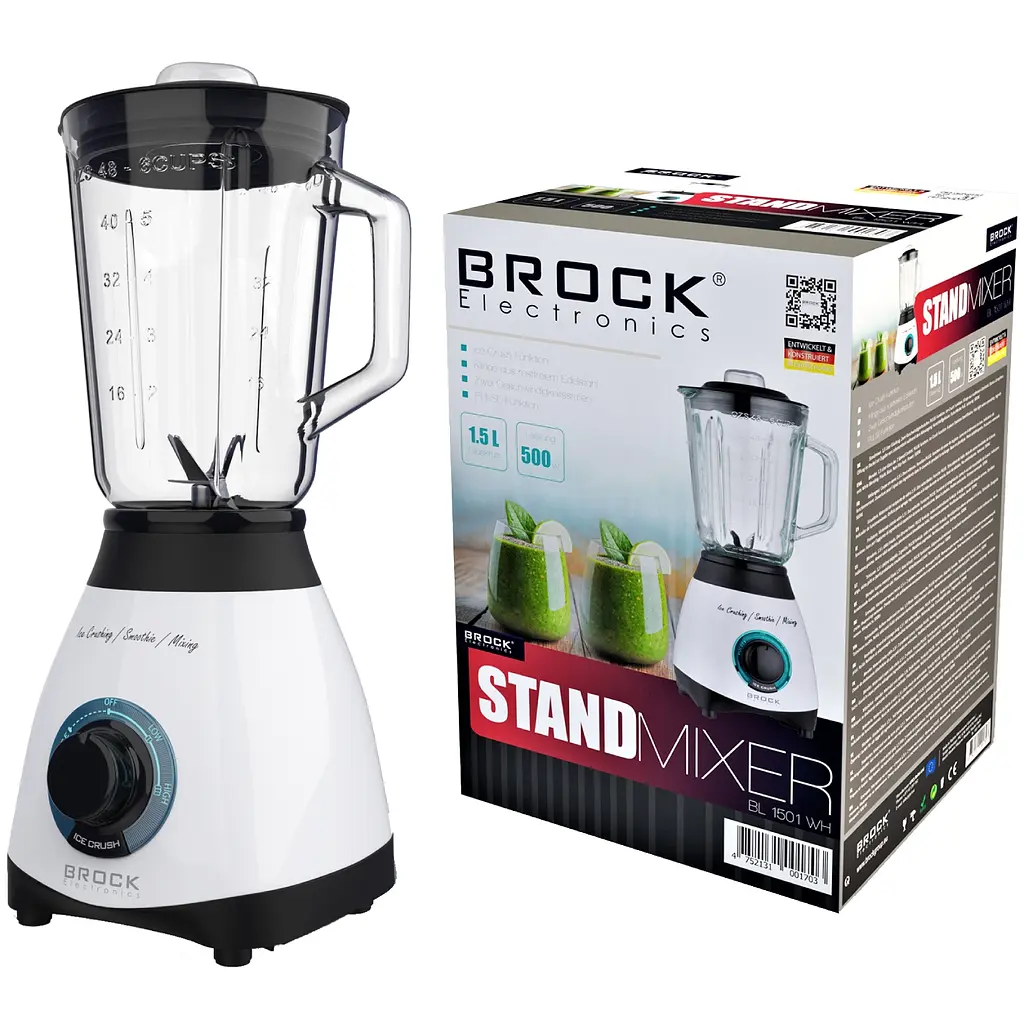 Блендер BROCK BL 1501 WH стационарный 500Вт - фото 3