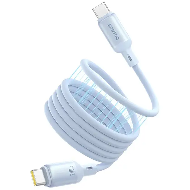 Кабель Baseus PicoGo Magnetic Liquid Silicone Cable Type-C to Type-C 240W 1m P10376800311-00 Blue - фото 3