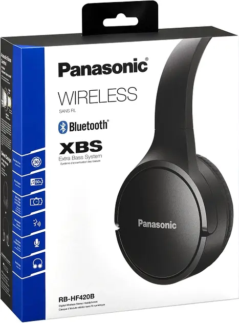 Беспроводные накладные наушники Panasonic RB-HF420BGEK Черный - фото 4