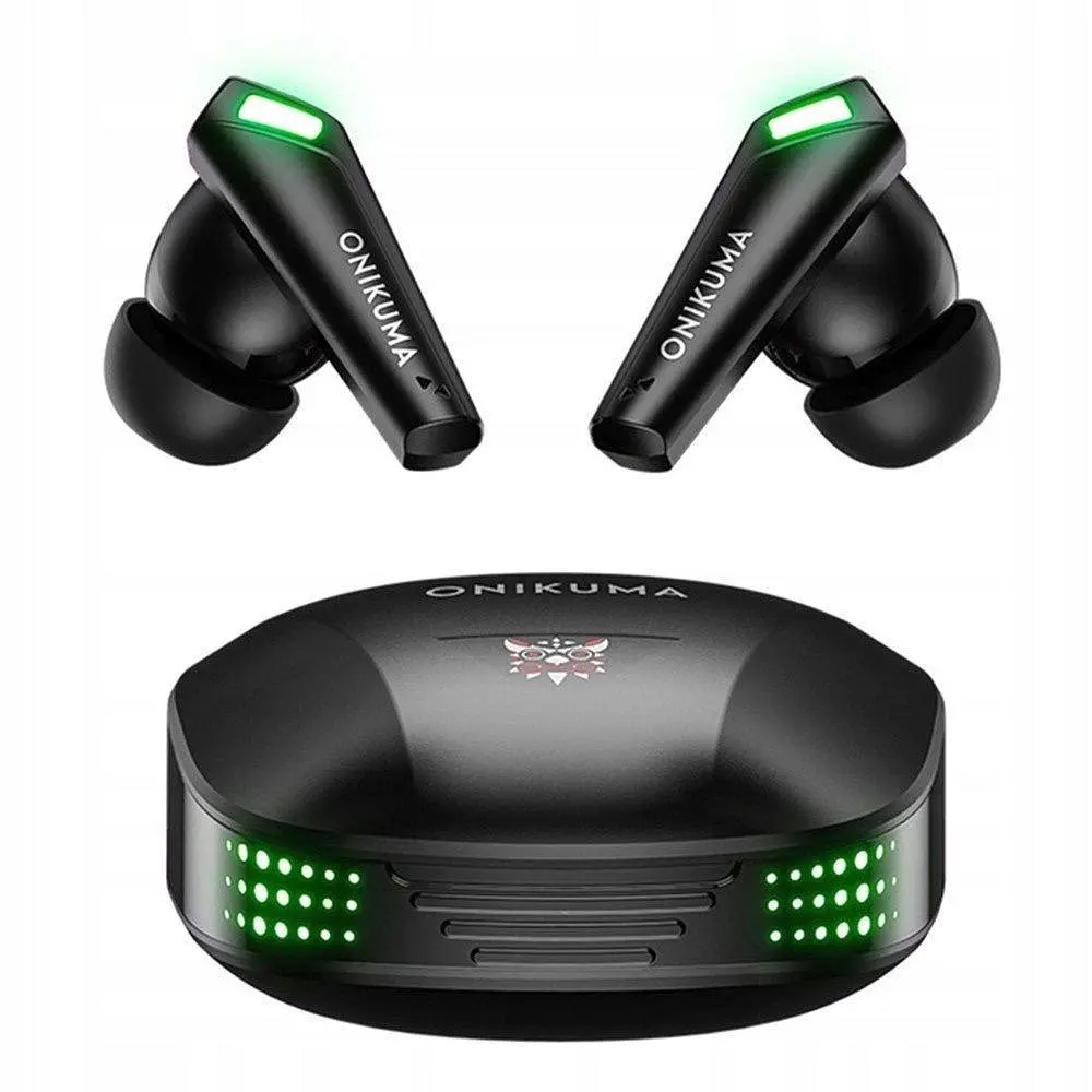 Геймерские Bluetooth наушники Onikuma T308 с зарядным кейсом Игровая гарнитура Чёрный - фото 4