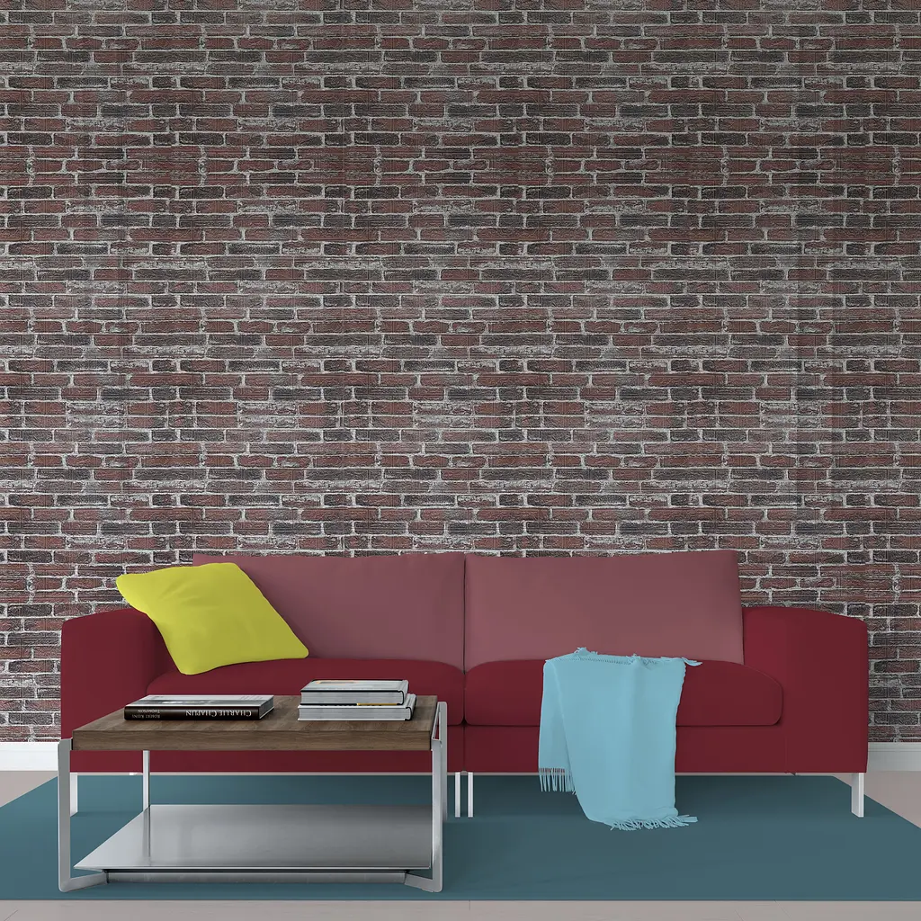 Самоклейка декоративна 3D панель 3D Loft під червону катеринославську цеглу в рулоні 3080x700x3мм - фото 2
