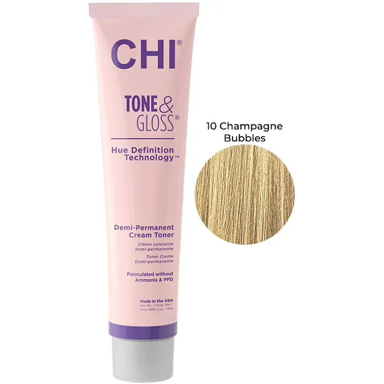 Тонер для волосся CHI Tone&Gloss Champagne Bubbles кремовий безаміачний 85 г - фото 2