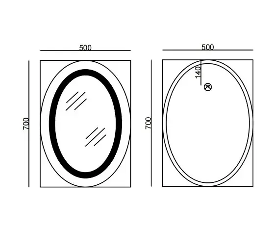 Дзеркало Mixxus PLAIN MV03-50x70 з LED Touch, Anti-fog, димером, регулюванням яскравості (MI6664) - фото 5