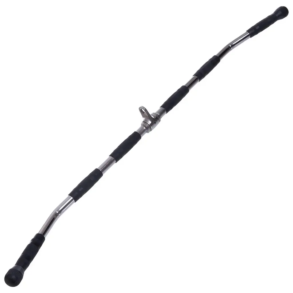 Ручка для верхньої тяги York Fitness 122см вигнута з гумовими рукоятками, хром - фото 2