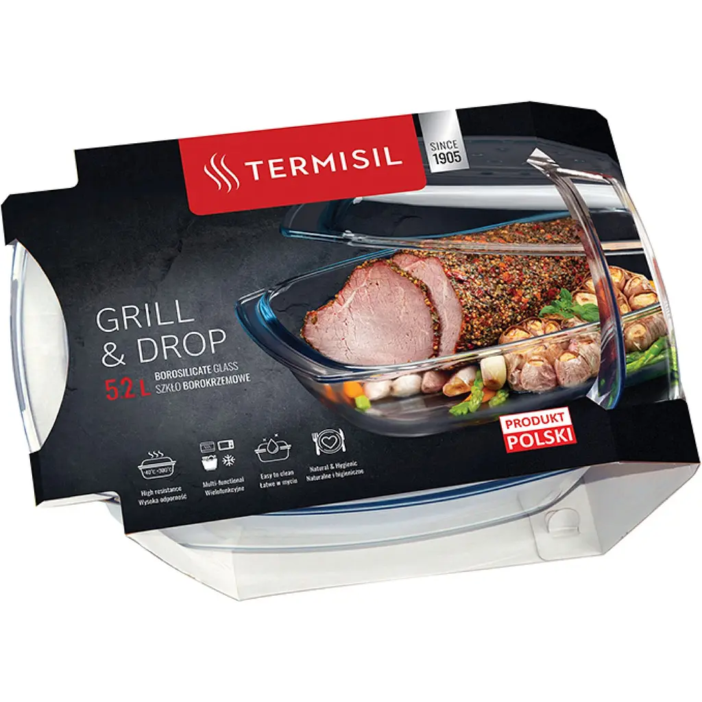 Уценка. Форма для запекания Termisil Grill&Drop прямоугольная с крышкой 5.2 л (PNGP520A) - фото 2