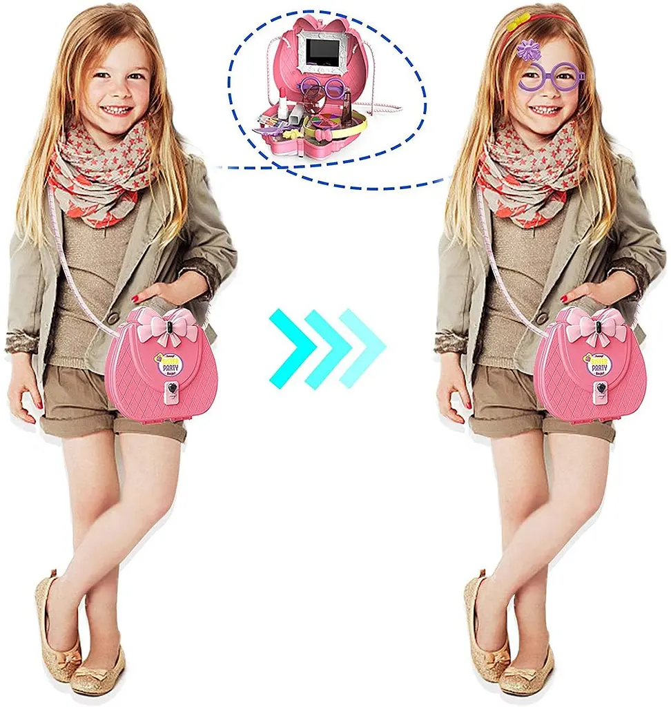 Дитячий косметичний набір Kids Pretend Toy Bag сумка для макіяжу з дзеркалом ∙ Ігровий набір Kids Pretend Toy Bag для дівчат - фото 4