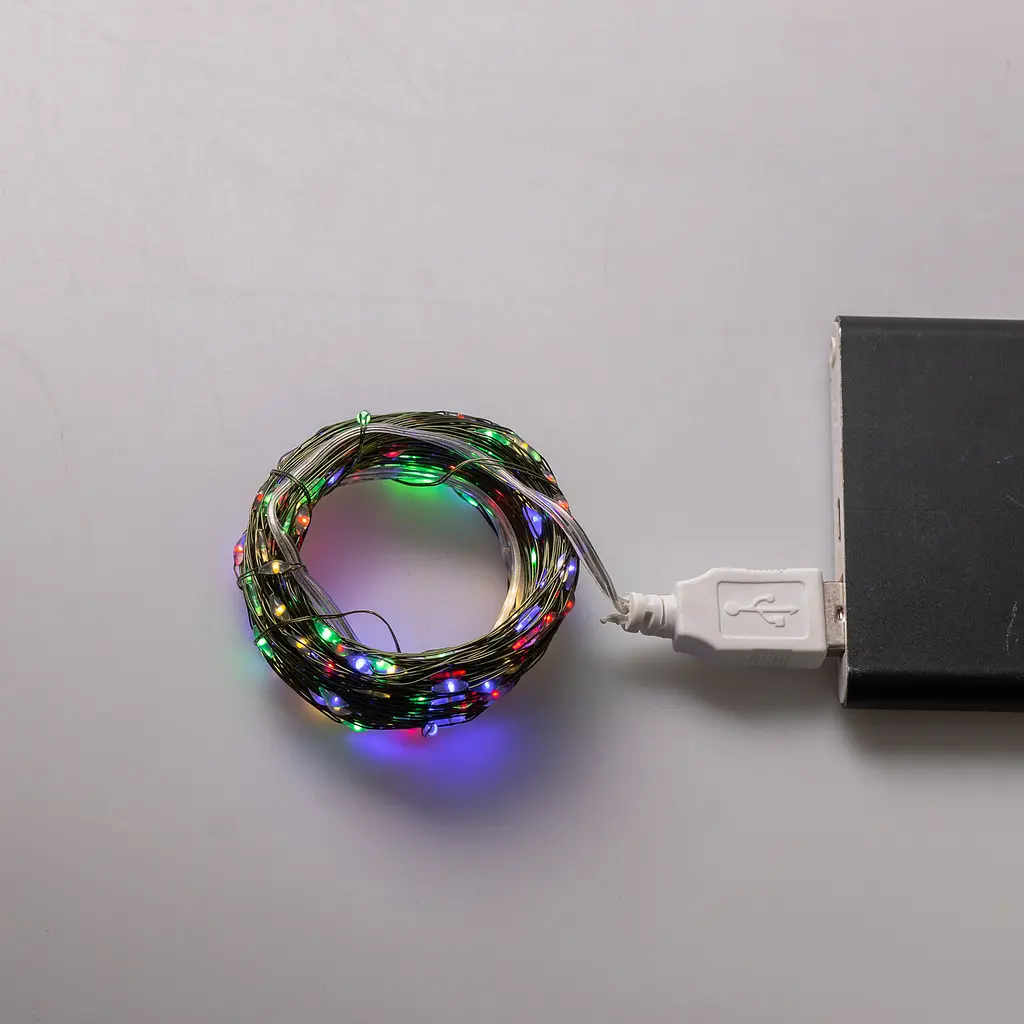 Гірлянда Роса нитка 200 LED довжина 20 м від USB зелена, мультиколор GarlandoPro USB200L20MGML - фото 29