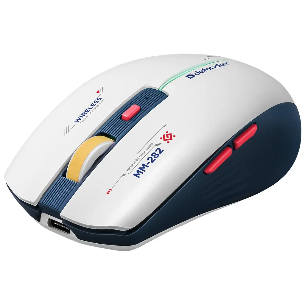 Мишка Defender Dila MM-282 Wireless White/Blue (52282) - фото 5
