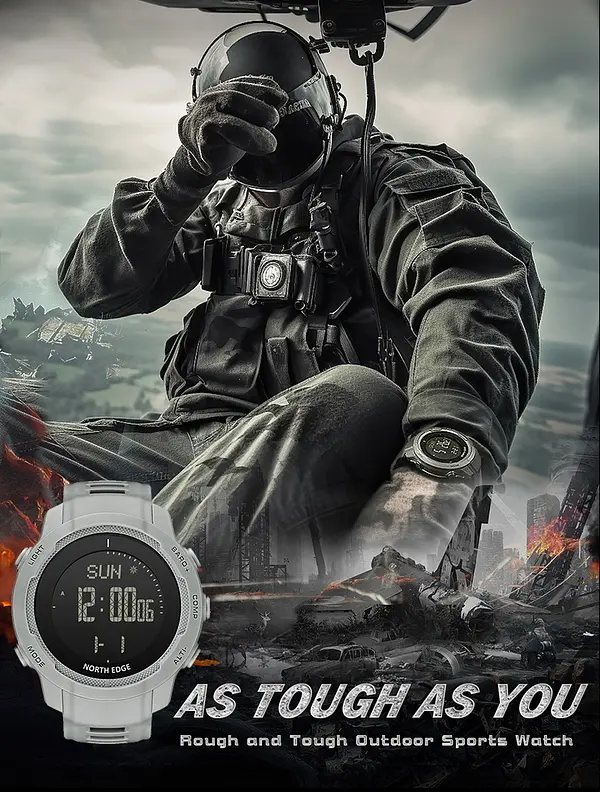 Годинник North Edge Vertico White з компасом - фото 3