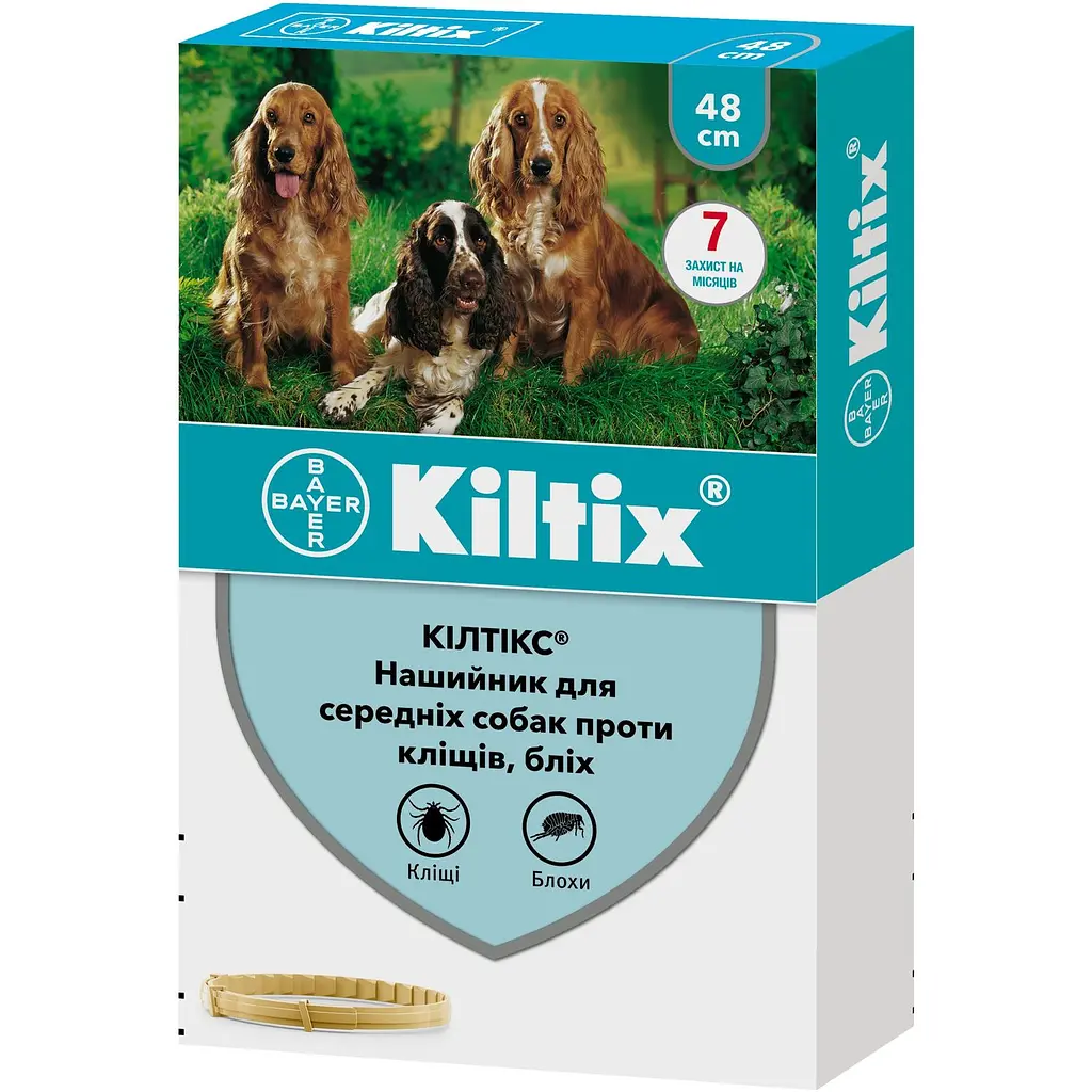 Ошейник Elanco (Bayer) Kiltix от блох и клещей для собак больших пород 48 см - фото 2